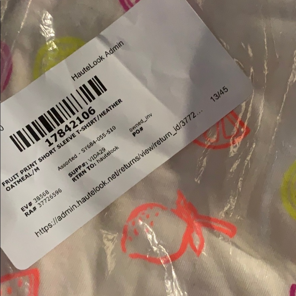 CircleX Heather Oatmeal Fruit Print Neon Shirt - Picture 7 of 9